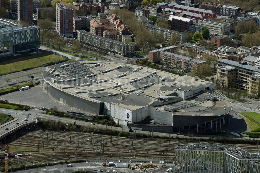 Aerial photograph Lille - Building the indoor arena Lille Grand Palais on Boulevard des Cites Unies in Lille in Nord-Pas-de-Calais Picardy, France