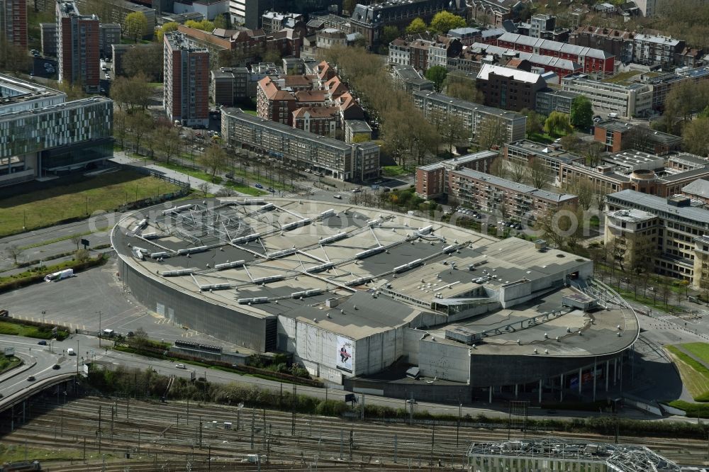 Lille from above - Building the indoor arena Lille Grand Palais on Boulevard des Cites Unies in Lille in Nord-Pas-de-Calais Picardy, France