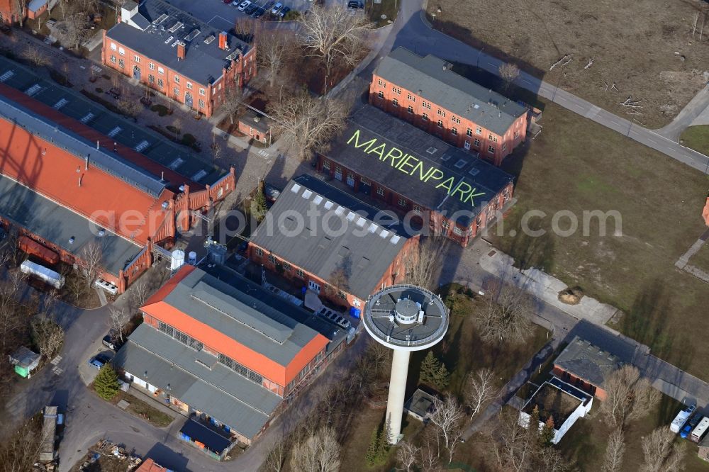 Aerial photograph Berlin - Building of the indoor arena Marienpark Berlin in the district Mariendorf in Berlin, Germany