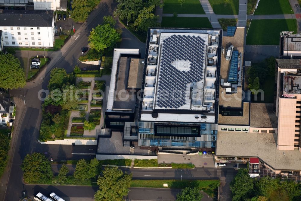 Aerial image Koblenz - Building of the indoor arena Rhein-Mosel-Halle on Julius-Wegeler-Strasse in Koblenz in the state Rhineland-Palatinate, Germany