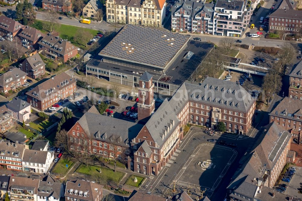 Aerial photograph Bottrop - Building the indoor arena Saalbau in Bottrop in the state North Rhine-Westphalia