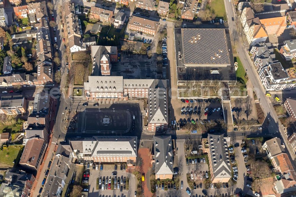 Aerial image Bottrop - Building the indoor arena Saalbau in Bottrop in the state North Rhine-Westphalia