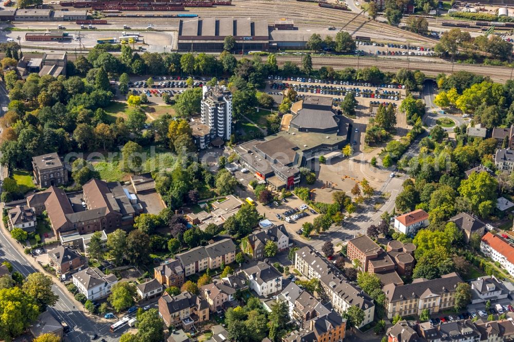 Aerial image Witten - Building of the indoor arena Saalbau Witten on Bergerstrasse in Witten in the state North Rhine-Westphalia, Germany