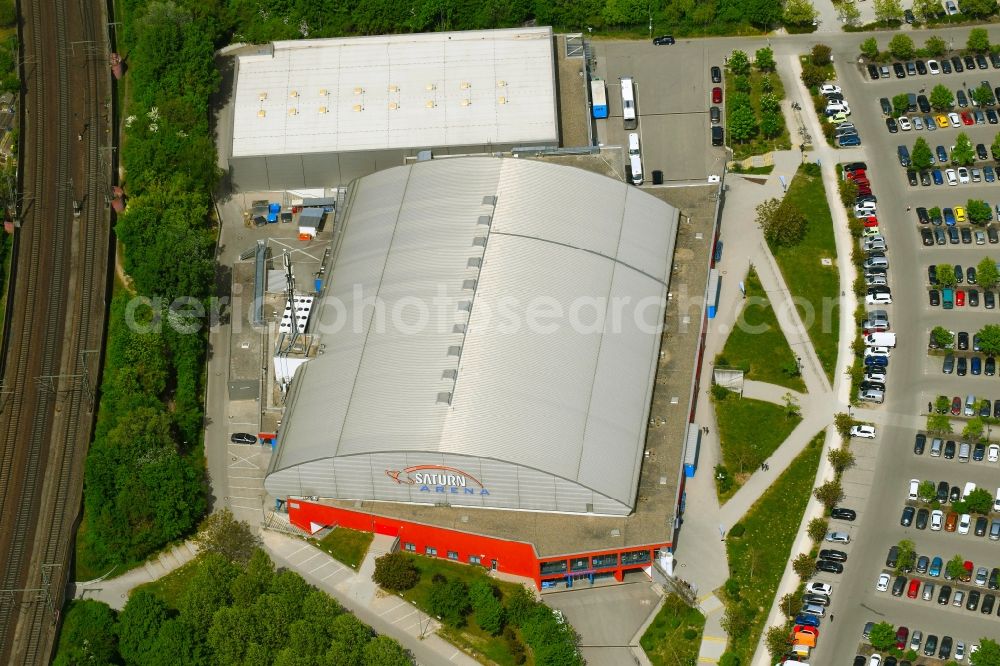 Aerial image Ingolstadt - Building of the indoor arena Saturn Arena on Suedliche Ringstrasse in Ingolstadt in the state Bavaria, Germany