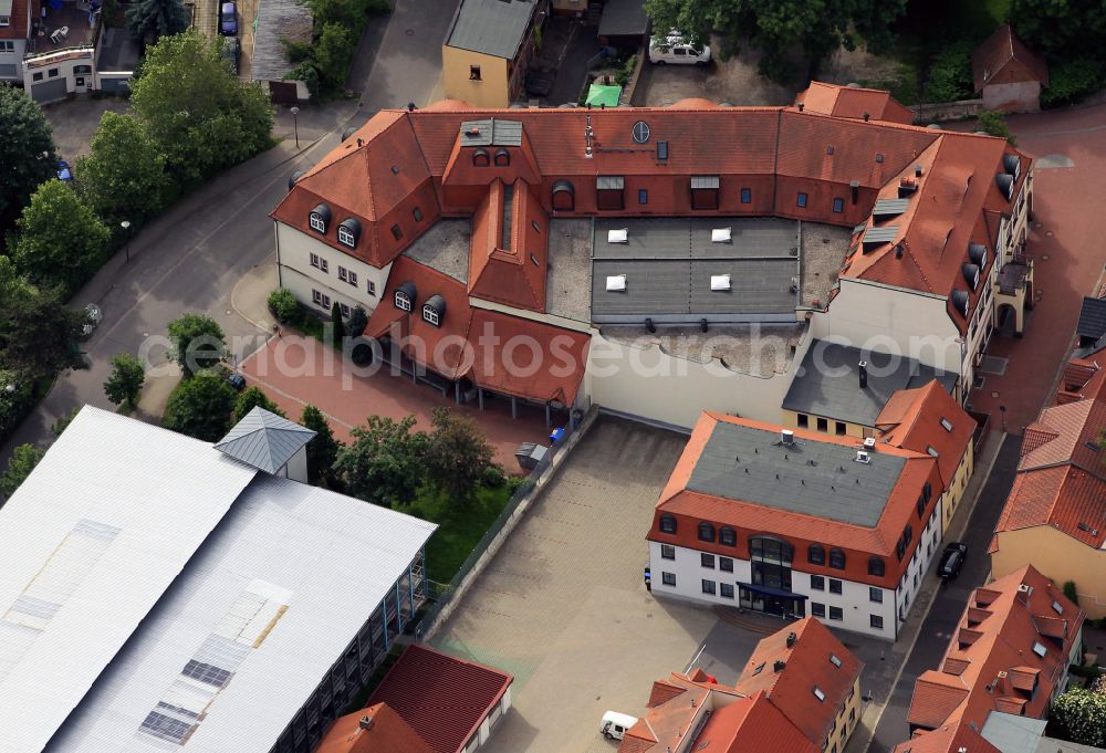 Aerial photograph Apolda - Building of the indoor arena Stadthalle on street Klause in Apolda in the state Thuringia, Germany