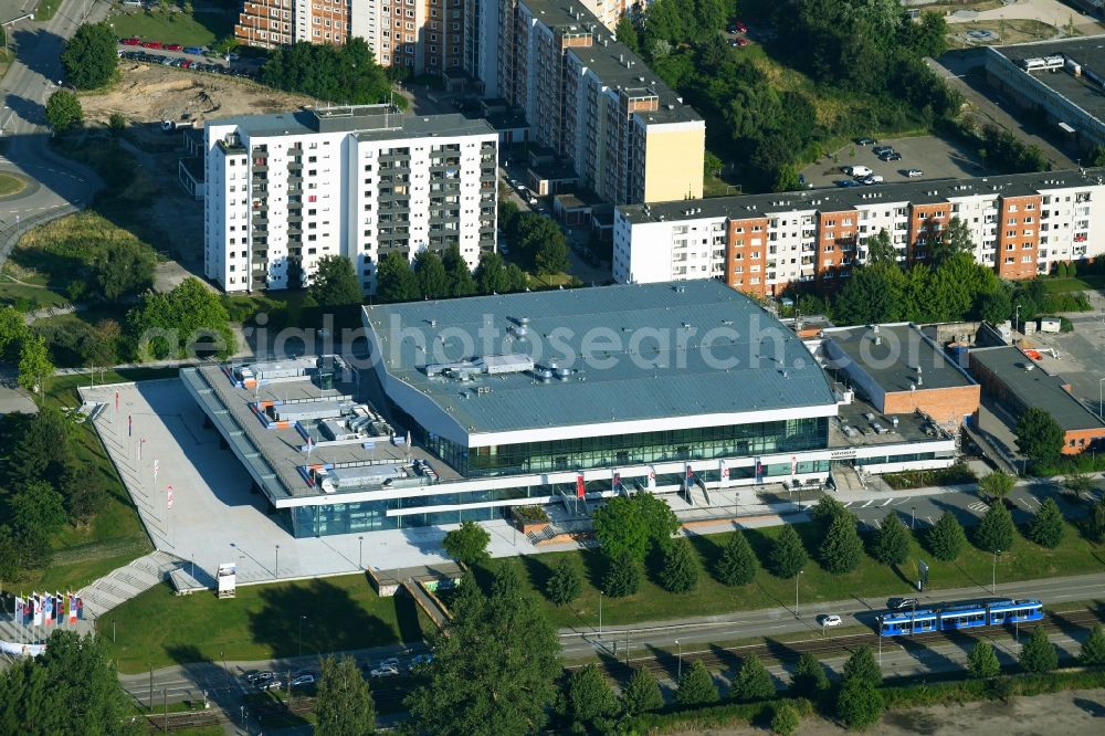 Aerial image Rostock - Building of the indoor arena StadtHalle Rostock on Suedring in Rostock in the state Mecklenburg - Western Pomerania, Germany