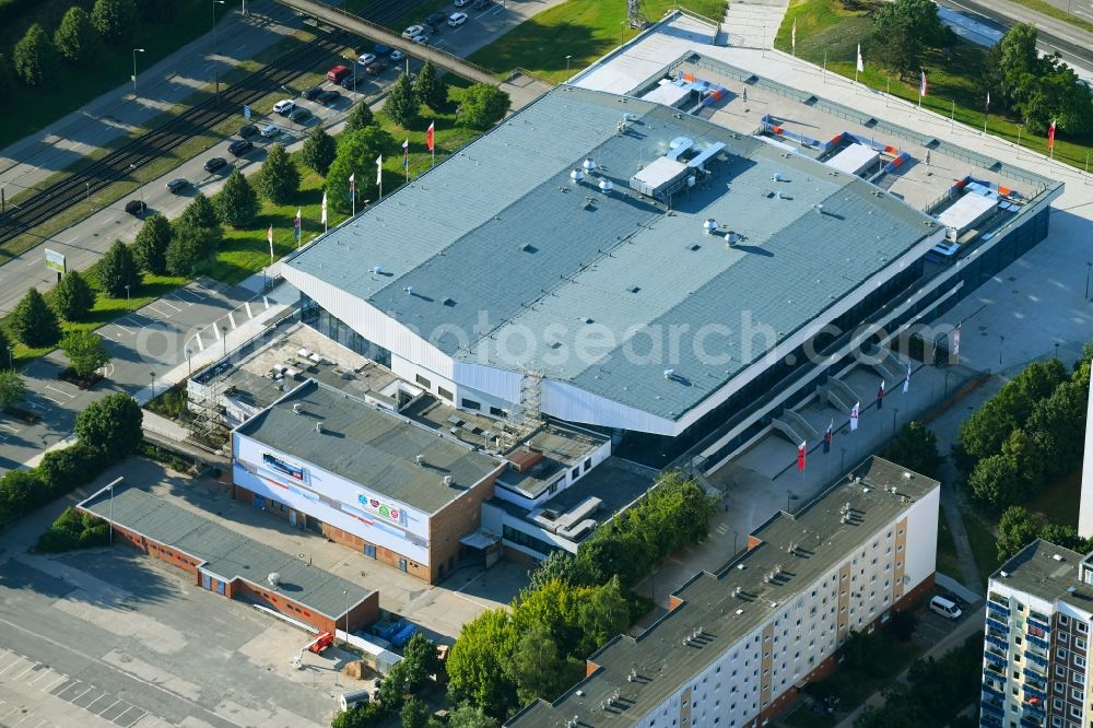 Aerial image Rostock - Building of the indoor arena StadtHalle Rostock on Suedring in Rostock in the state Mecklenburg - Western Pomerania, Germany