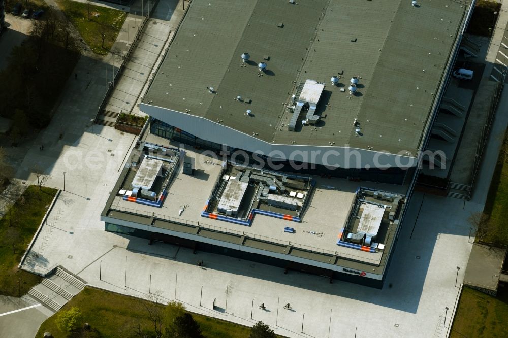 Rostock from the bird's eye view: Building of the indoor arena StadtHalle Rostock on Suedring in Rostock in the state Mecklenburg - Western Pomerania, Germany