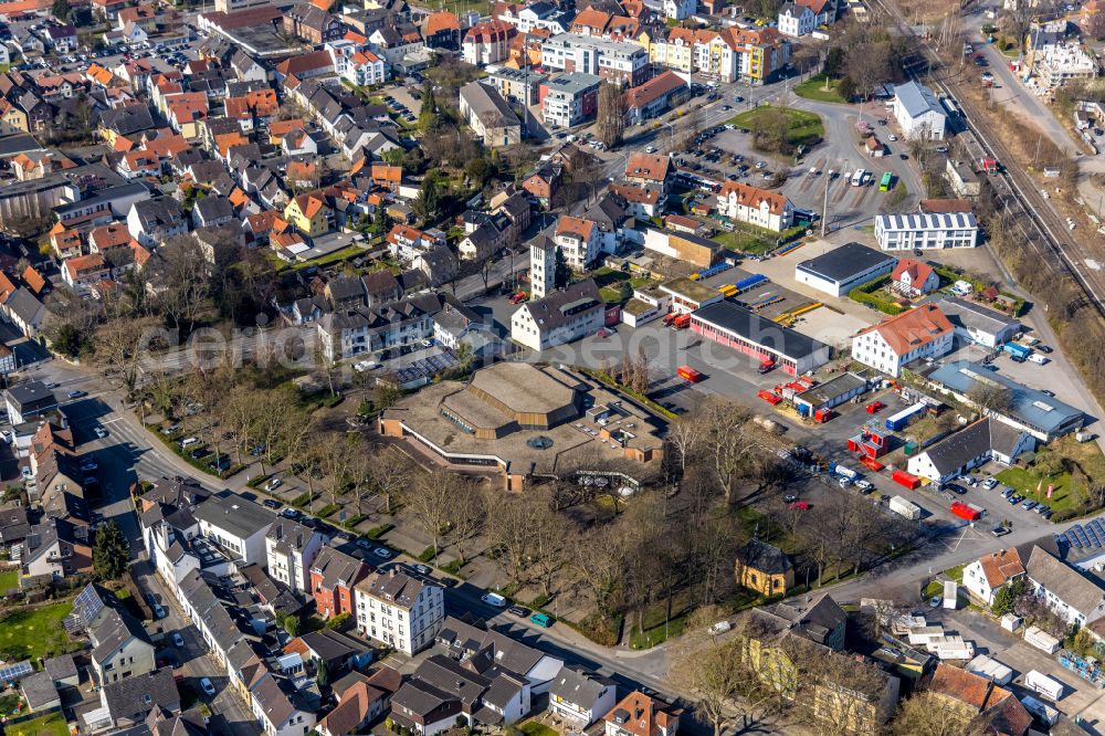 Aerial image Werl - Event hall Stadthalle Werl in Werl in the federal state of North Rhine-Westphalia, Germany