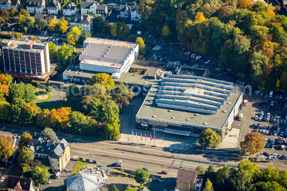 Aerial photograph Siegen - Building of the indoor arena Siegerlandhalle in Siegen in the state North Rhine-Westphalia