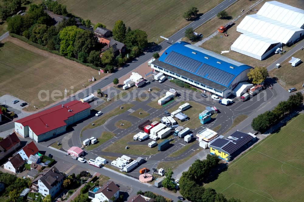 Lauda-Königshofen from the bird's eye view: Building of the indoor arena Tauber-Franken-Halle in Lauda-Koenigshofen in the state Baden-Wurttemberg, Germany