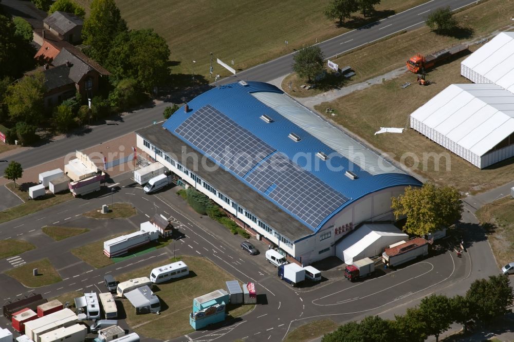 Aerial image Lauda-Königshofen - Building of the indoor arena Tauber-Franken-Halle in Lauda-Koenigshofen in the state Baden-Wurttemberg, Germany