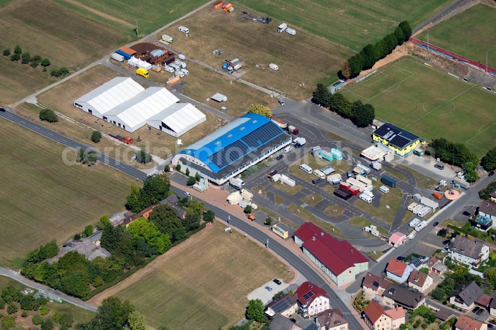 Aerial image Lauda-Königshofen - Building of the indoor arena Tauber-Franken-Halle in Lauda-Koenigshofen in the state Baden-Wurttemberg, Germany