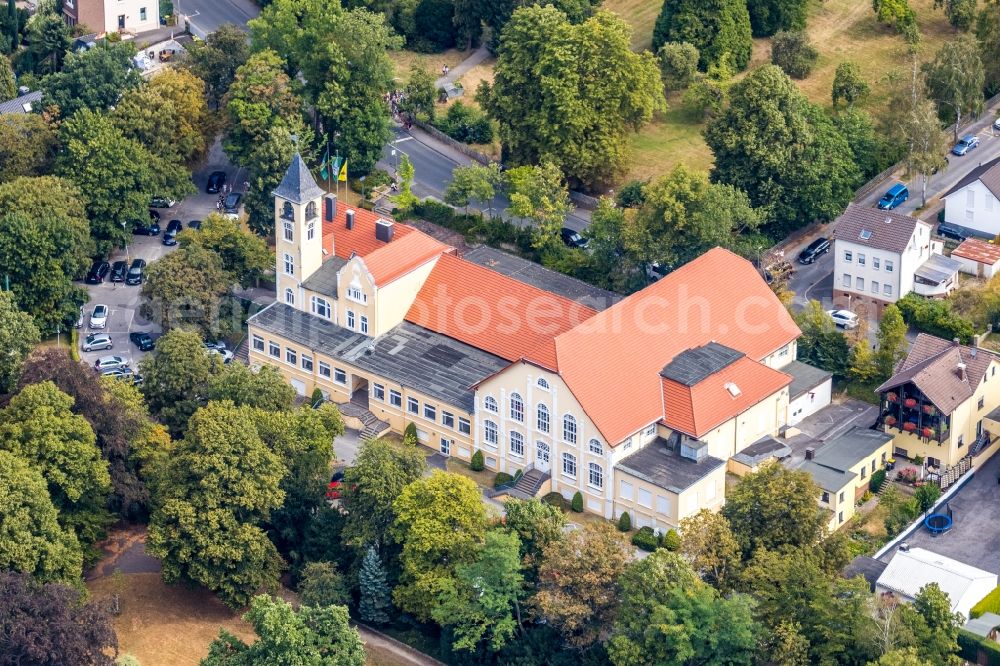 Menden (Sauerland) from above - Building of the indoor arena Wilhelmshoehe Menden in Menden (Sauerland) in the state North Rhine-Westphalia, Germany