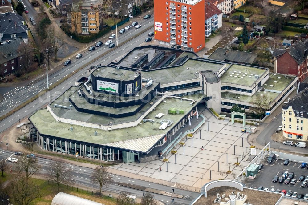 Herne from above - Building of the indoor arena on Willi-Pohlmann-Platz in Herne in the state North Rhine-Westphalia