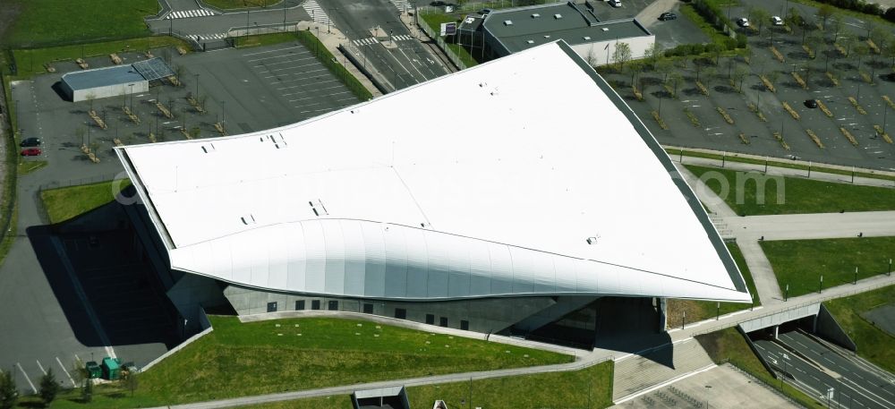 Aerial photograph Saint-Etienne - Building the indoor arena Zenith de St Etienne in Saint-Etienne in Auvergne Rhone-Alpes, France