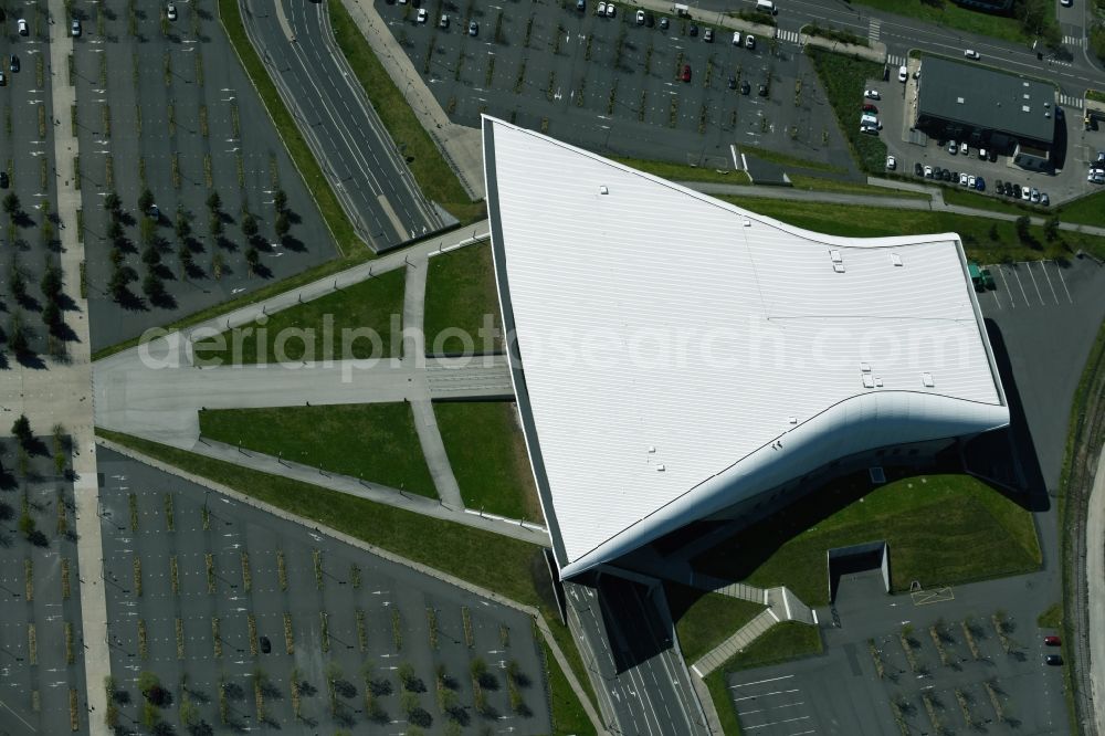 Aerial image Saint-Etienne - Building the indoor arena Zenith de St Etienne in Saint-Etienne in Auvergne Rhone-Alpes, France