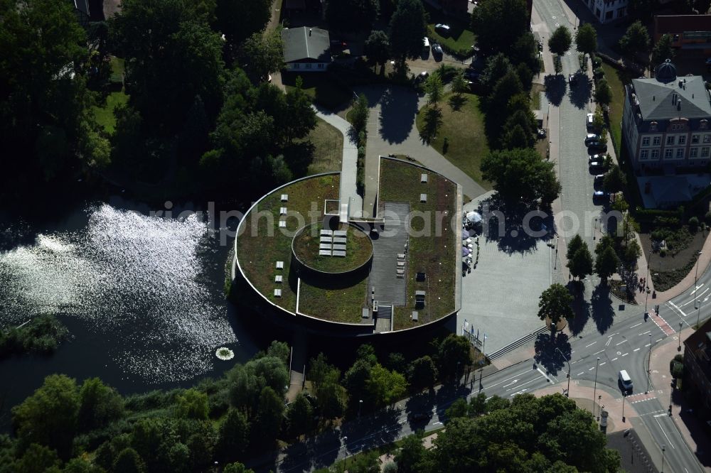 Aerial photograph Waren (Müritz) - Building of the convention center Mueritzeum in Waren (Mueritz) in Mecklenburg-Western Pomerania