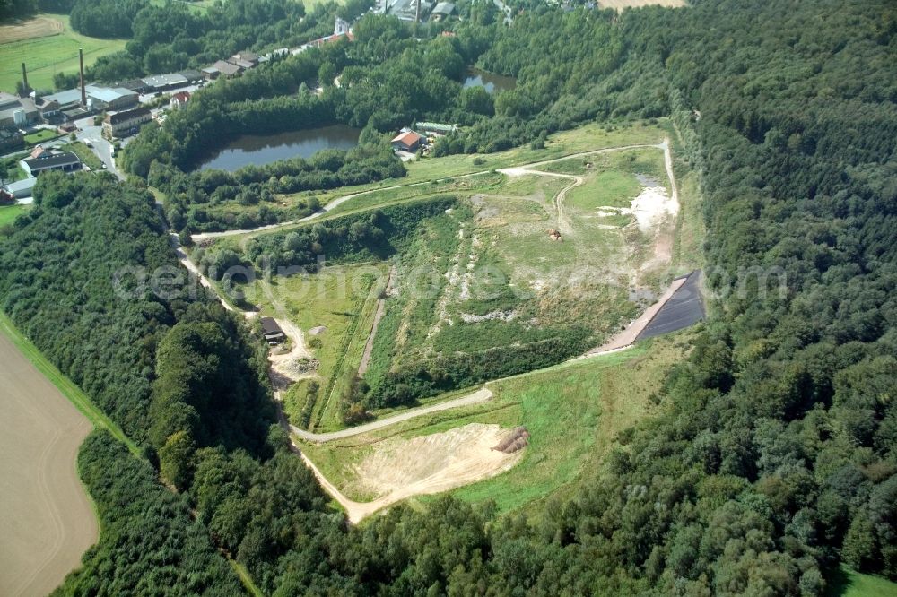 Dörentrup from the bird's eye view: View of the composite landfill Dörentrup, a landfill waste disposal GmbH Lippe in North Rhine-Westphalia