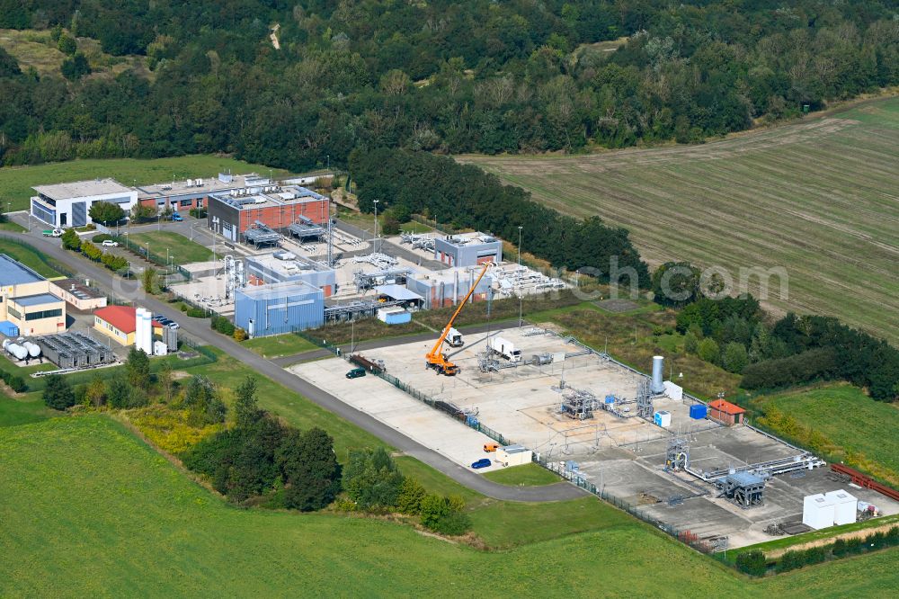 Aerial image Rüdersdorf - Compressor Stadium and pumping station for natural gas of EWE AG on street Essigstrasse in Ruedersdorf in the state Brandenburg