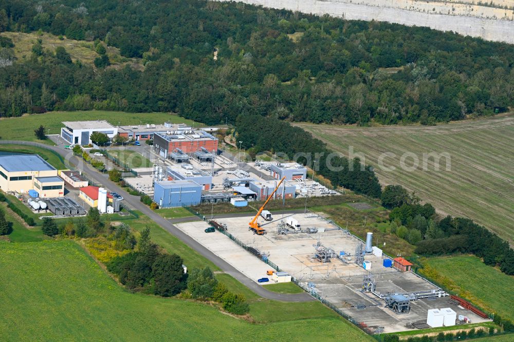 Aerial photograph Rüdersdorf - Compressor Stadium and pumping station for natural gas of EWE AG on street Essigstrasse in Ruedersdorf in the state Brandenburg