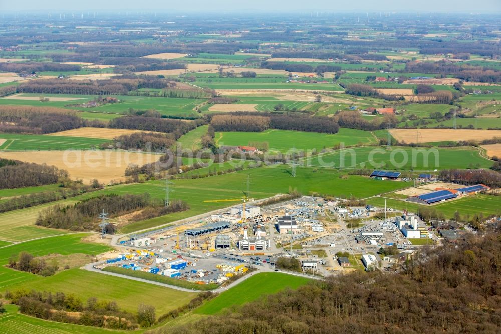 Aerial image Werne - Compressor Stadium and pumping station for natural gas of Open Grid Europe in Werne in the state North Rhine-Westphalia