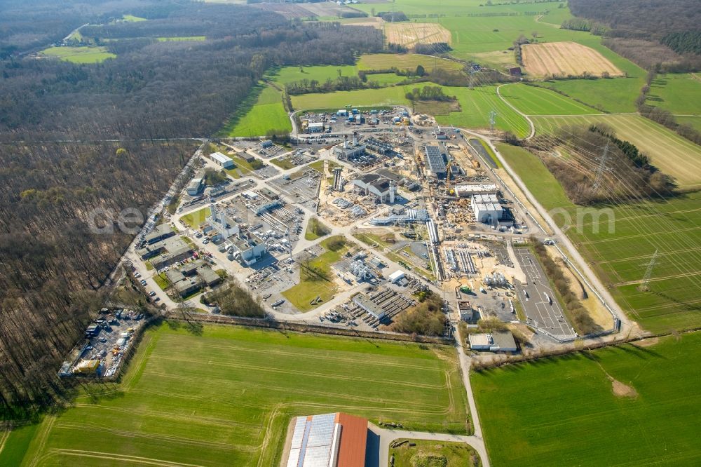 Werne from the bird's eye view: Compressor Stadium and pumping station for natural gas of Open Grid Europe in Werne in the state North Rhine-Westphalia