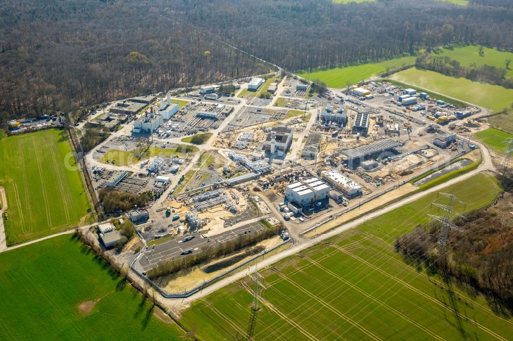 Aerial image Werne - Compressor Stadium and pumping station for natural gas of Open Grid Europe in Werne in the state North Rhine-Westphalia