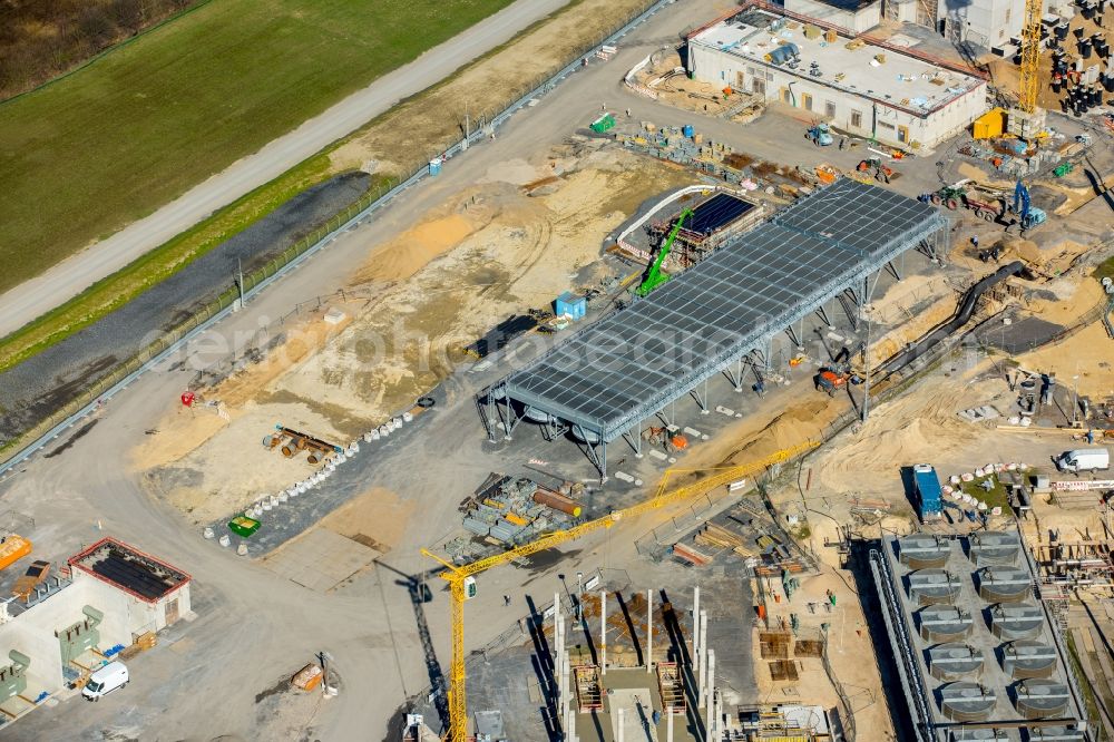 Werne from above - Compressor Stadium and pumping station for natural gas of Open Grid Europe in Werne in the state North Rhine-Westphalia