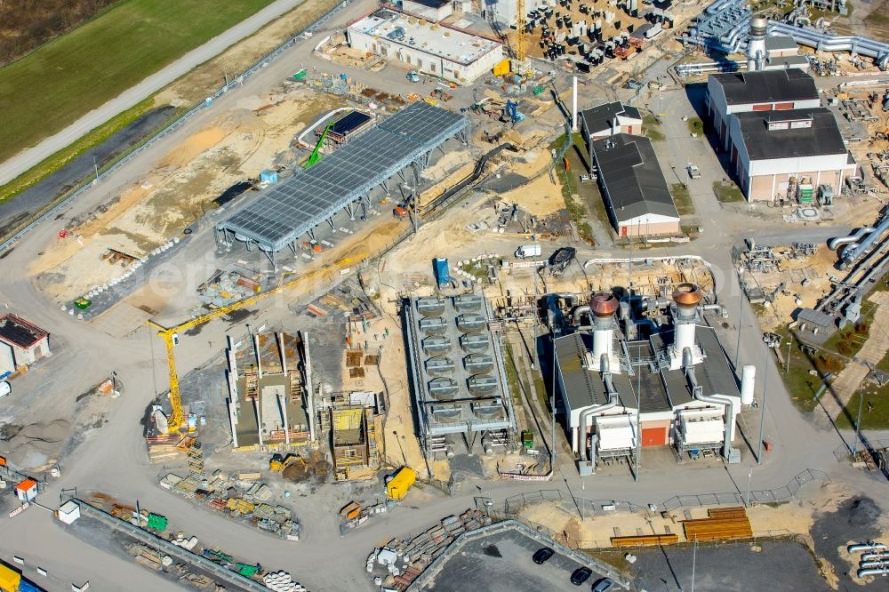 Werne from the bird's eye view: Compressor Stadium and pumping station for natural gas of Open Grid Europe in Werne in the state North Rhine-Westphalia