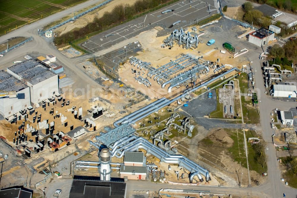 Aerial photograph Werne - Compressor Stadium and pumping station for natural gas of Open Grid Europe in Werne in the state North Rhine-Westphalia