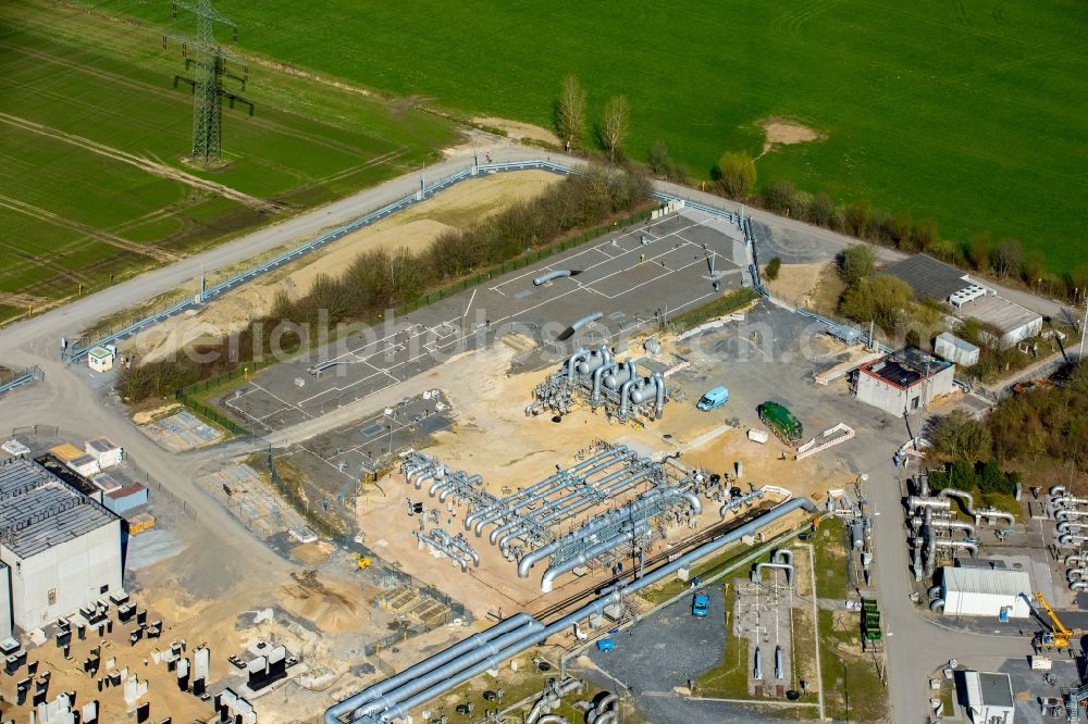 Werne from above - Compressor Stadium and pumping station for natural gas of Open Grid Europe in Werne in the state North Rhine-Westphalia