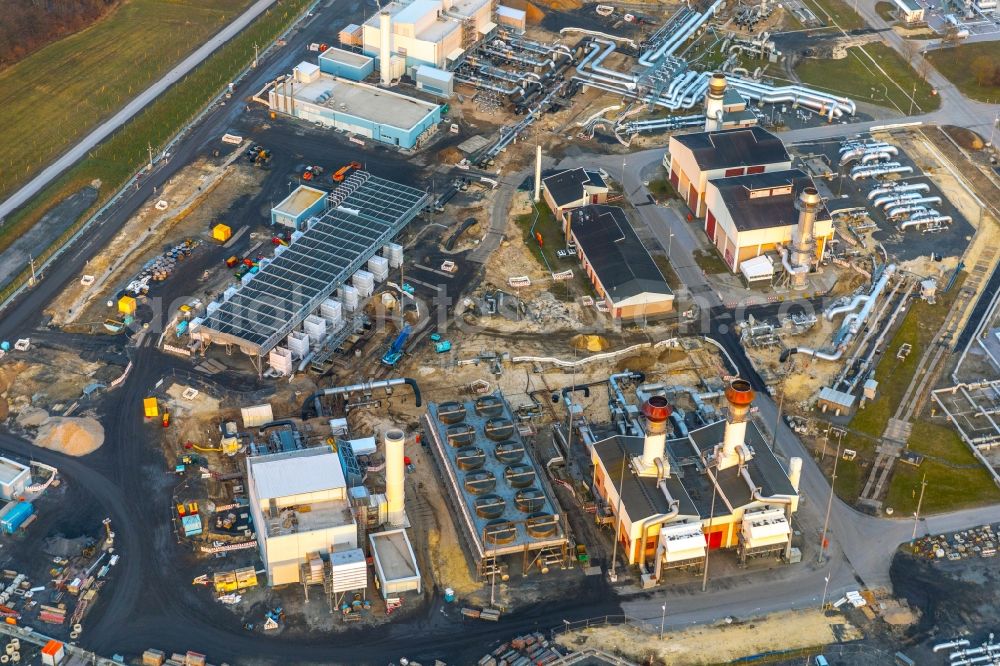 Aerial photograph Werne - Compressor Stadium and pumping station for natural gas of Open Grid Europe in Werne in the state North Rhine-Westphalia