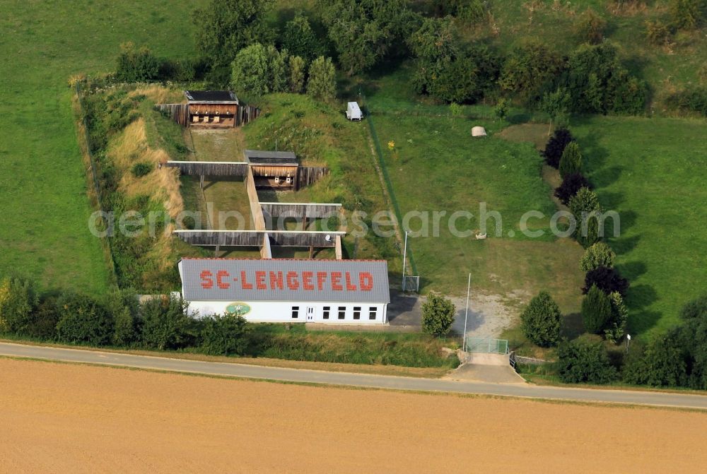 Aerial photograph Lengefeld - Club building and shooting range of the shooters Compagnie to Lengefeld 1875 e.V. in Thuringia