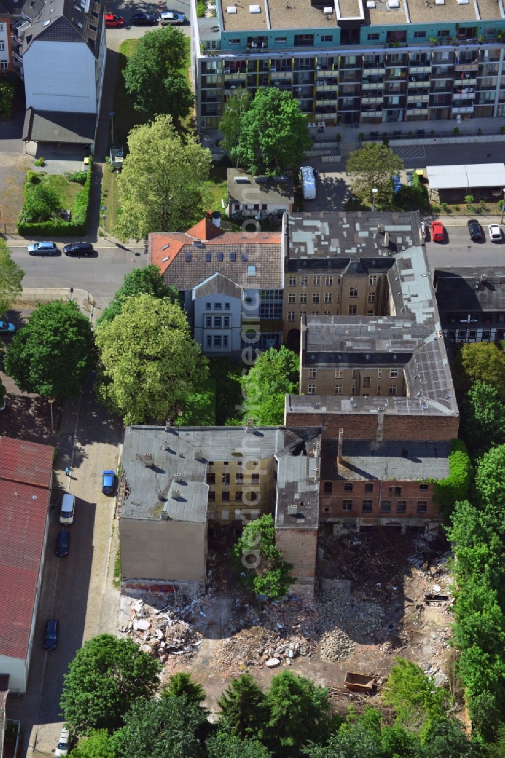 Magdeburg OT Werder from above - View of decayed buildings in the district of Werder in the state of Saxony-Anhalt