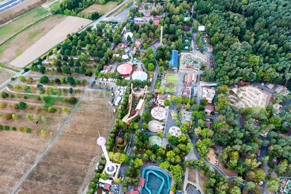 Geiselwind from the bird's eye view: Leisure Centre - Amusement Park Freizeit-Land Geiselwind in Geiselwind in the state Bavaria, Germany