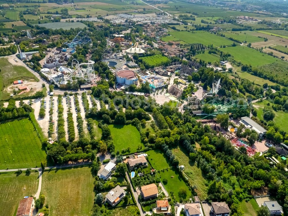 Ronchi from above - Leisure Centre - Amusement Park Gardaland in Ronchi in Veneto, Italy