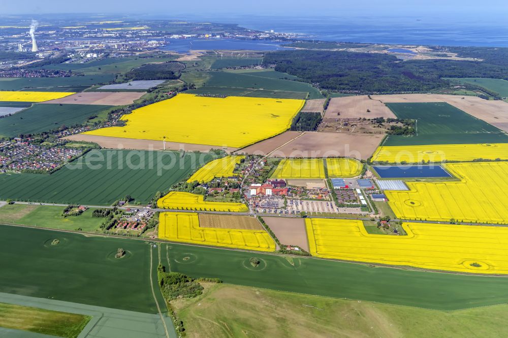 Rövershagen from above - Amusement park Karls Erlebnishof in Roevershagen in the state Mecklenburg-Vorpommern, Germany