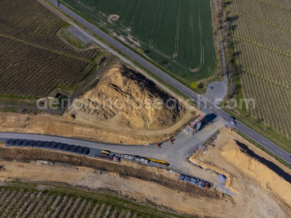 Aerial image Pirna - DEGES is currently building the federal road 172n from the B 172a as a southern bypass of Pirna in the federal state of Saxony, Germany