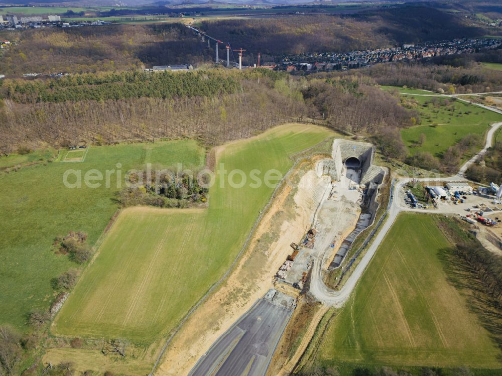 Aerial photograph Pirna - DEGES is currently building the federal road 172n from the B 172a as a southern bypass of Pirna in the federal state of Saxony, Germany