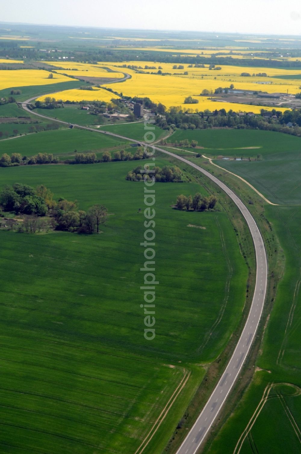 Aerial photograph Gramzow - Traffic flow at the intersection- motorway A 20 - A11 in Gramzow in the state Brandenburg, Germany