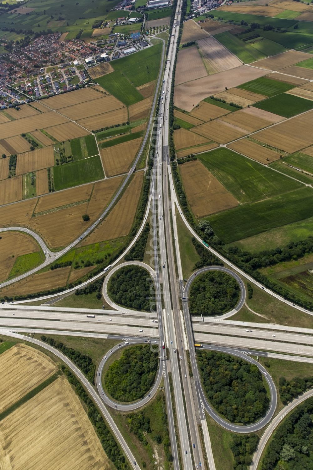 Aerial image Sankt Leon-Rot - Traffic management at the motorway junction Walldorf motorway A4 and A6 and E50 in Sankt Leon-Rot in Baden-Wuerttemberg