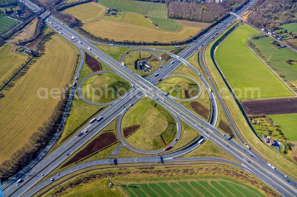 Kamen from above - Traffic flow at the intersection- motorway A 1 A2 ...