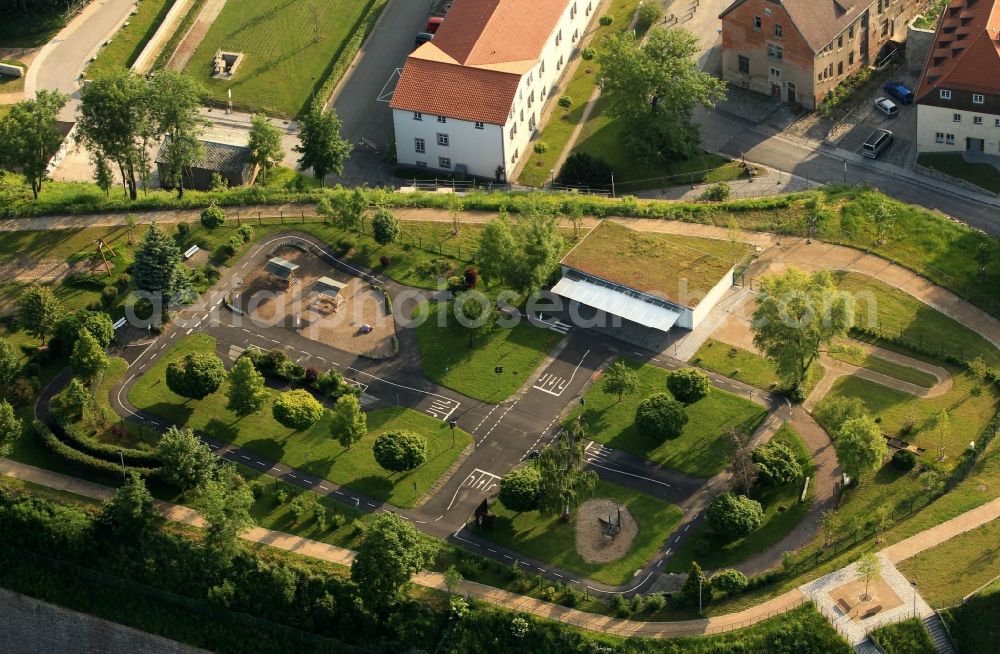 Aerial photograph Erfurt - On the grounds of the Petersberg Citadel in the old city of Erfurt in Thuringia is a traffic garden