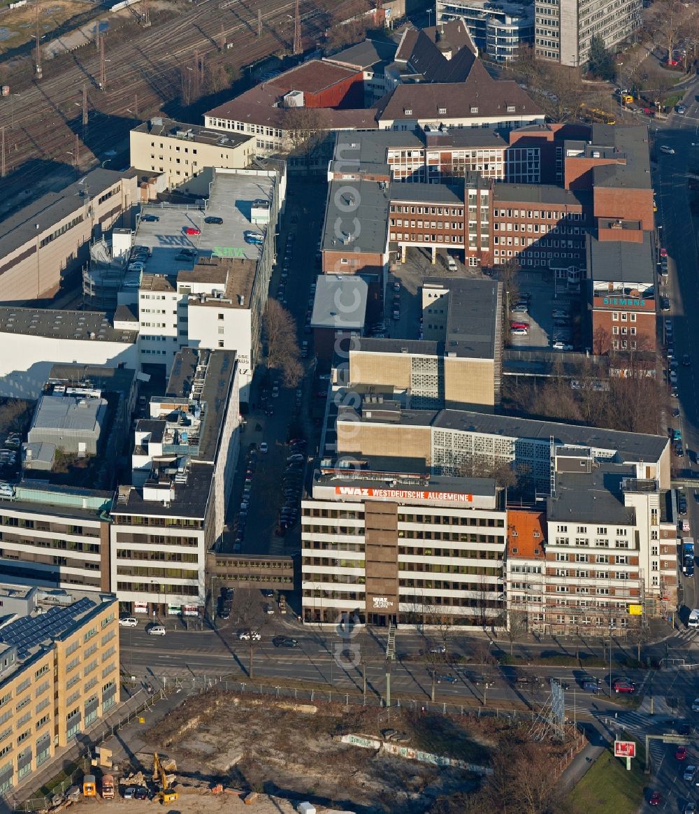 Aerial photograph Essen - View of the publisher quarter in Essen in the state North Rhine-Westphalia