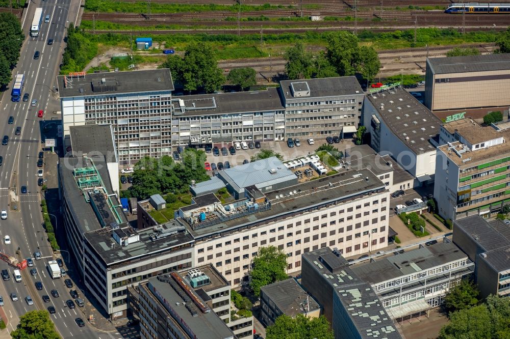 Essen from the bird's eye view: View of the publisher quarter in Essen in the state North Rhine-Westphalia