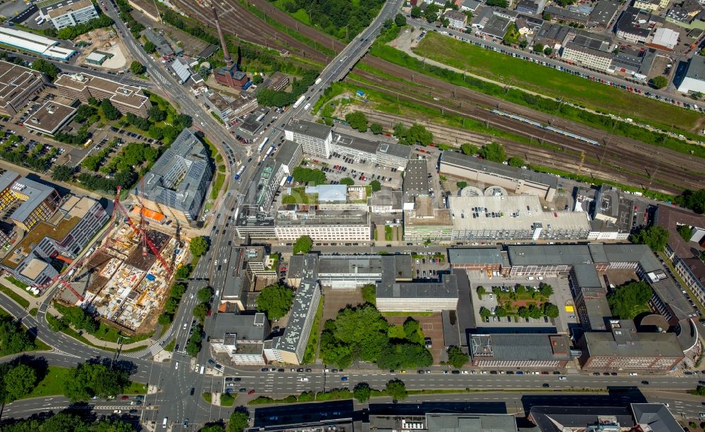 Aerial image Essen - View of the publisher quarter in Essen in the state North Rhine-Westphalia