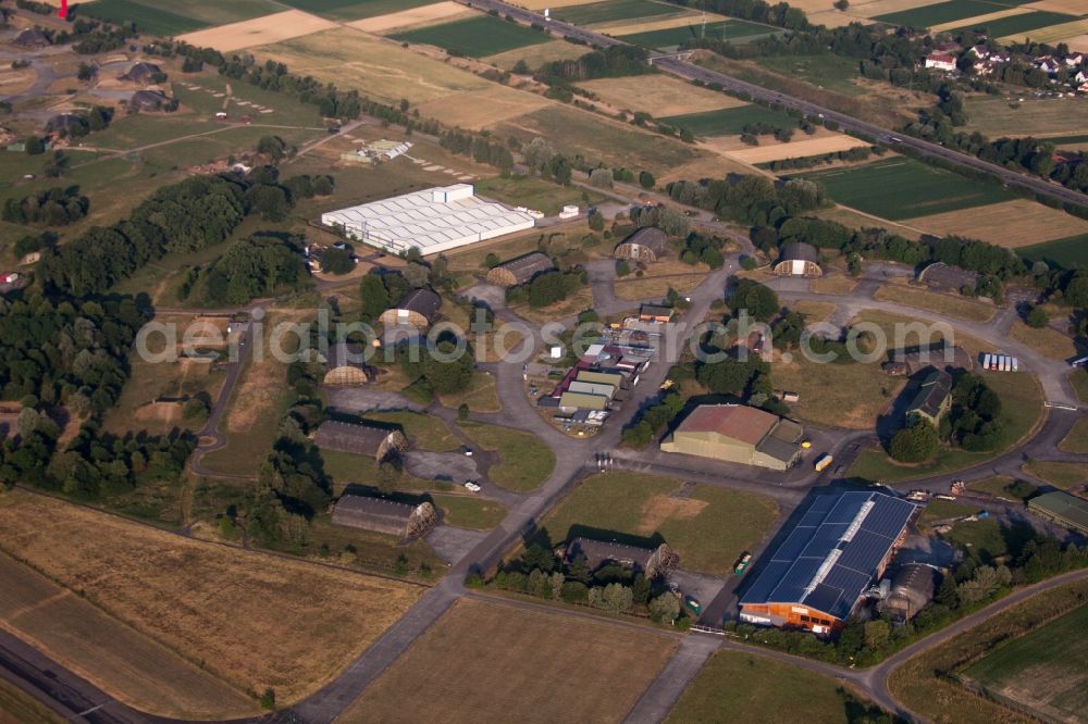 Aerial image Lahr/Schwarzwald - Vacant bunker complex and ammunition depots on the former military training ground ex Militaerflugplatz Lahr jetzt Holz100 Schwarzwald GmbH in Lahr/Schwarzwald in the state Baden-Wuerttemberg, Germany