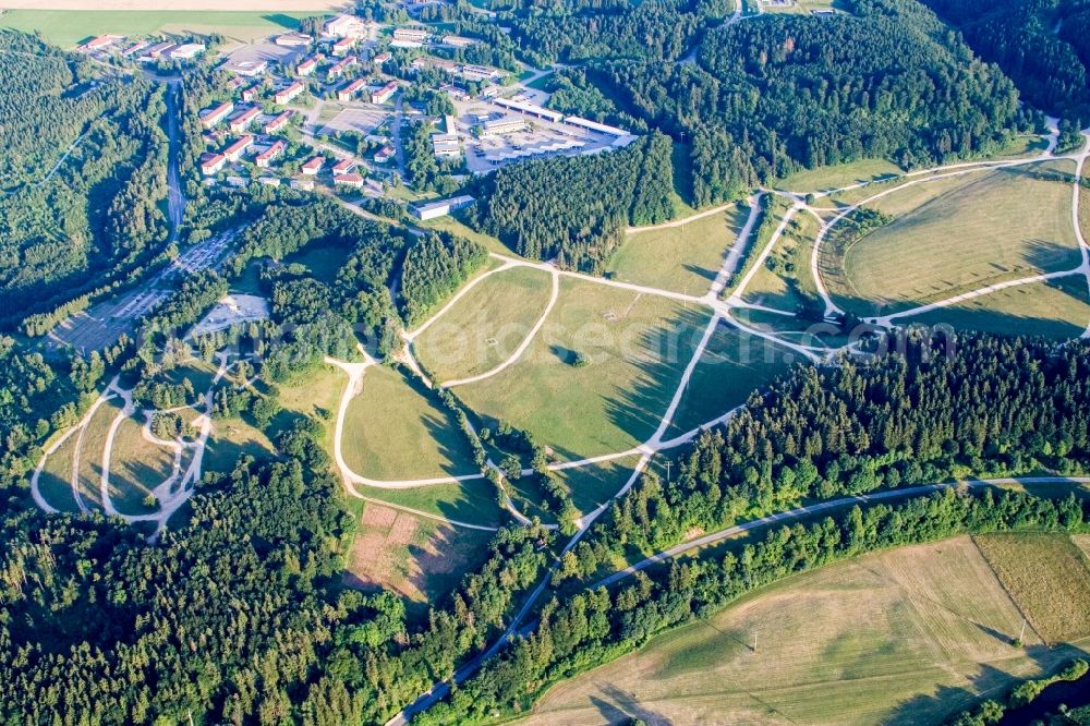 Immendingen from above - Former military training ground now Daimler Test Track in Immendingen in the state Baden-Wuerttemberg, Germany