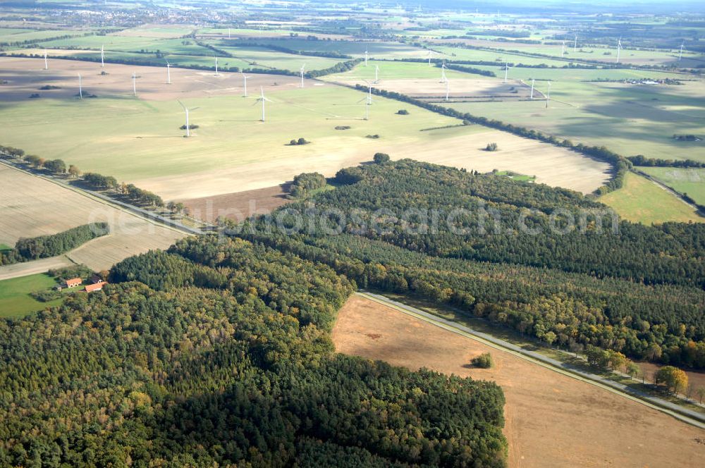 Aerial image Groß Pankow - Blick auf die Ortsumgehung Bundesstrasse 189 Groß Pankow. Projektsteuerung: Schüßler-Plan Ingenieurgesellschaft für Bau- und Verkehrswegeplanung mbH.